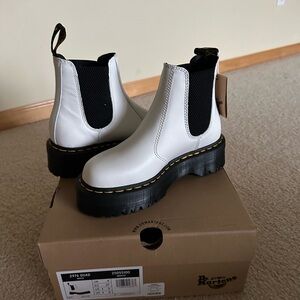 Dr. Martens White and Black Ankle Boots